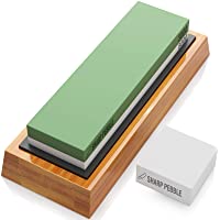Sharp Pebble Piedra de afilar 2 Side Grit Whetstone mejor cuchillo de cocina Afilador Waterstone con antideslizante de…